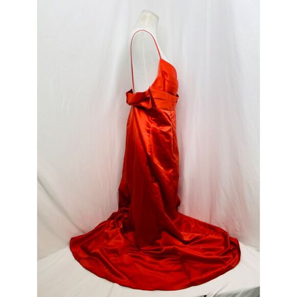 David’s Bridal Women’s Bridesmaids Dress Redish-Orange Full Length Size 16 - Picture 5 of 10
